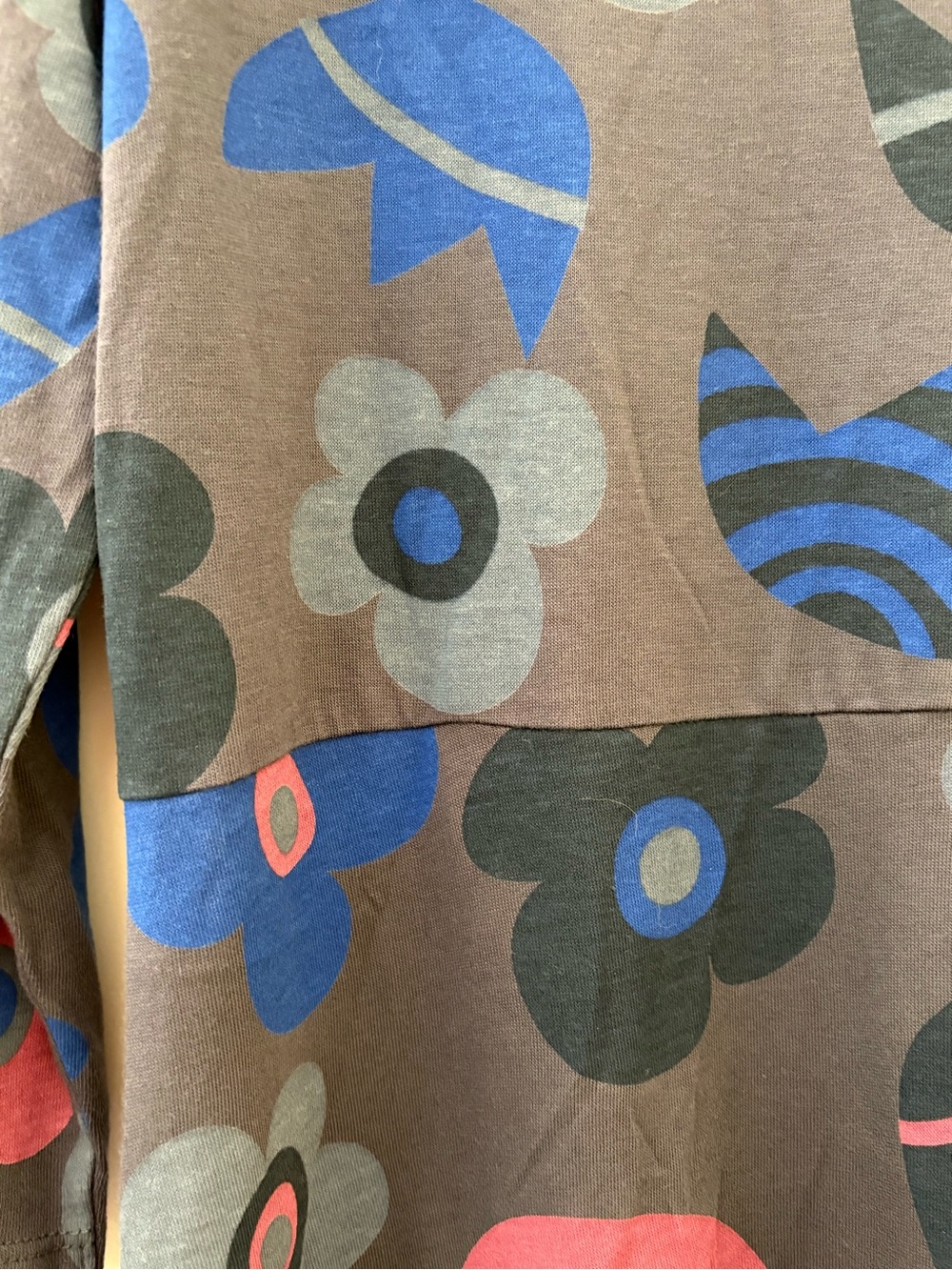 Gudrun Sjoden Dress Gray Blue Floral Lagenlook Art to Wear Scandinavian Women M - Picture 6 of 8
